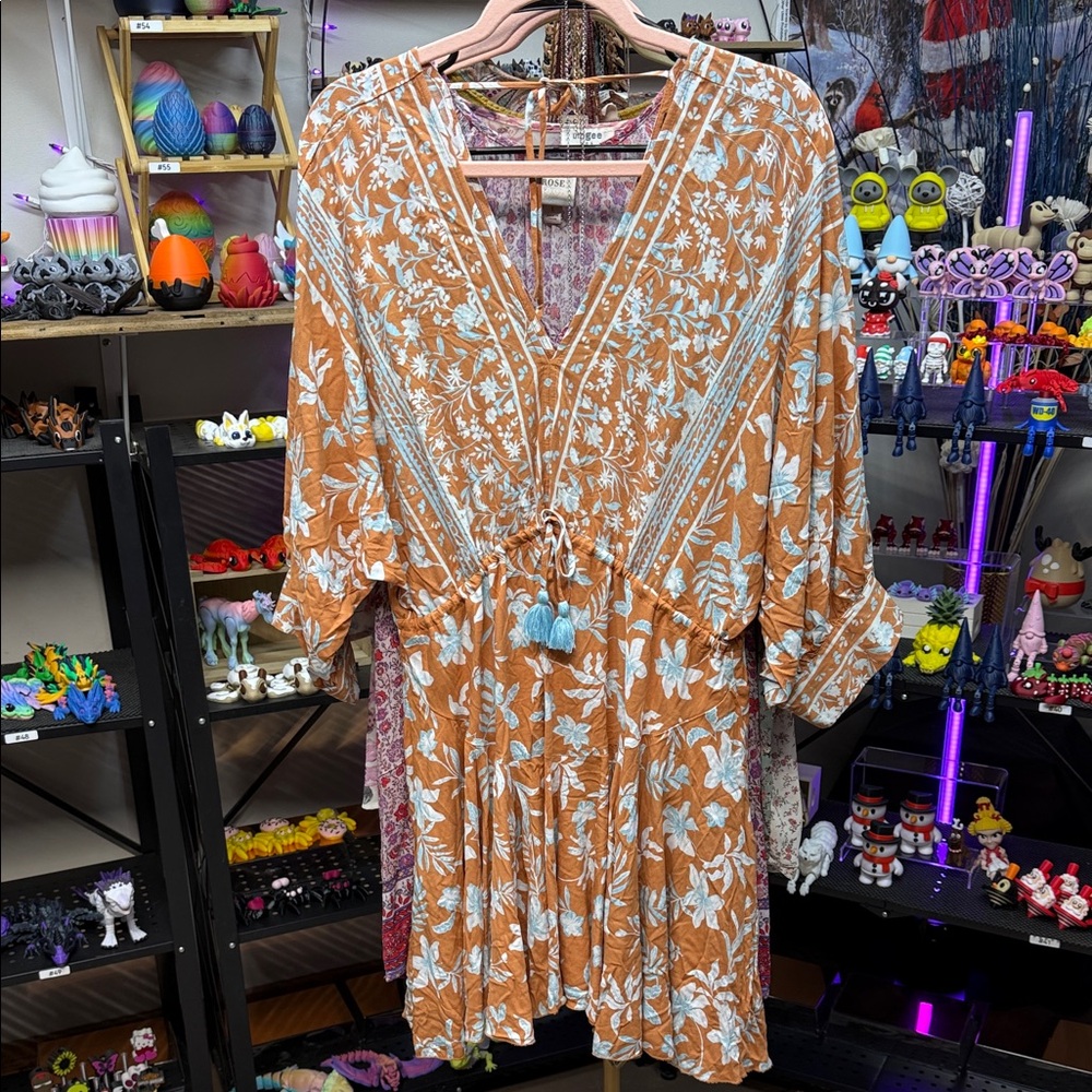 Floral V-Neck Dress Size Large